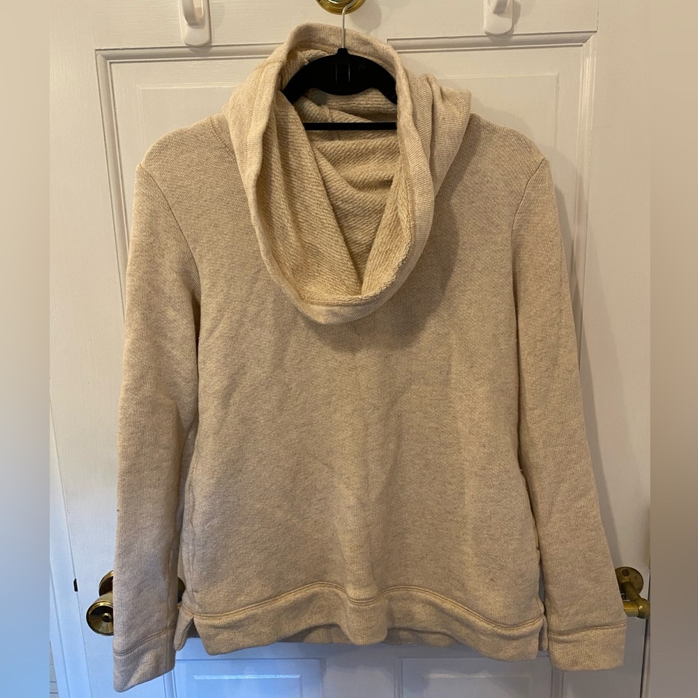 J. Crew Funnel Neck Sweatshirt w Pockets in Oatmeal size S